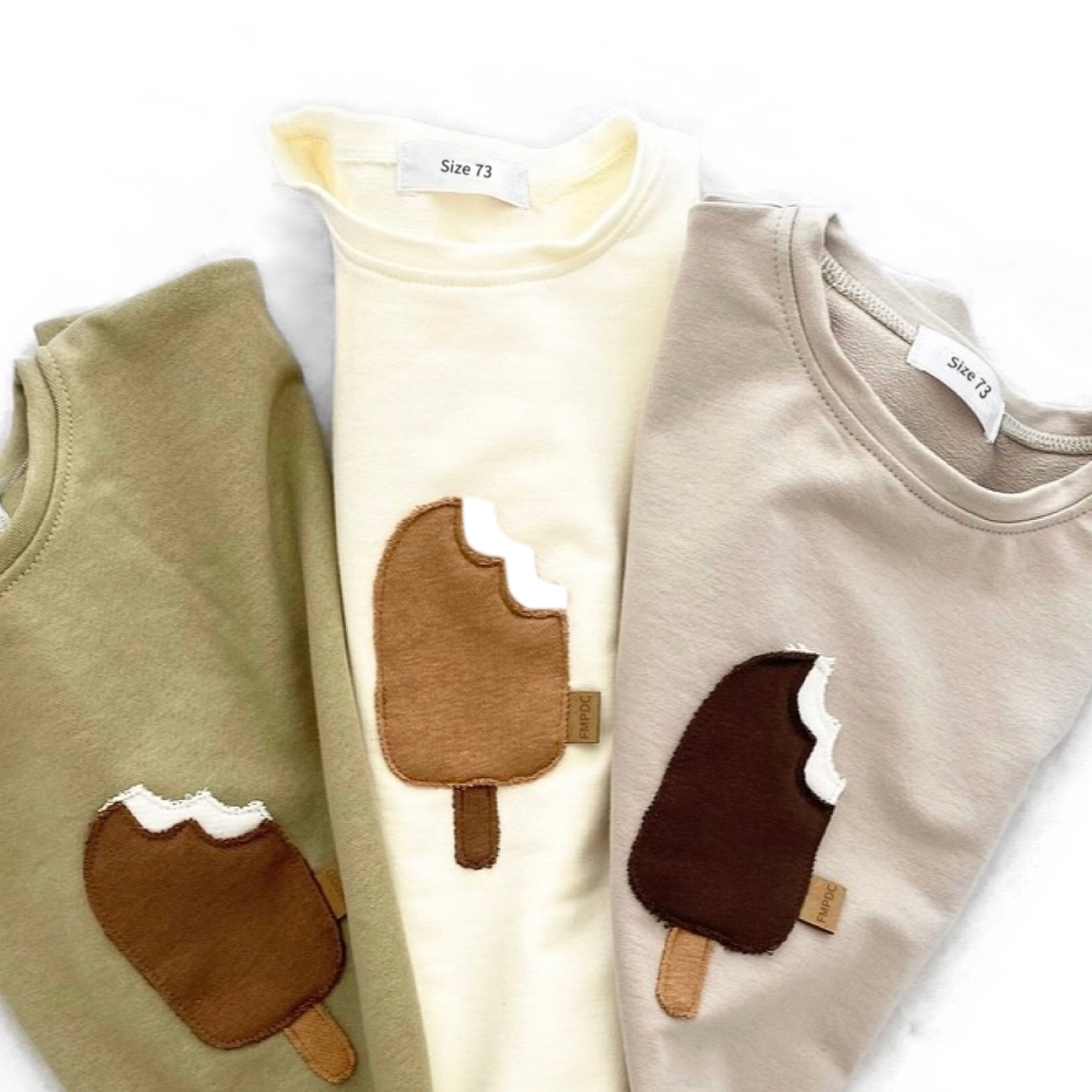 Crew-neck Korean-style Ice-cream Embroidery Short-sleeve Top