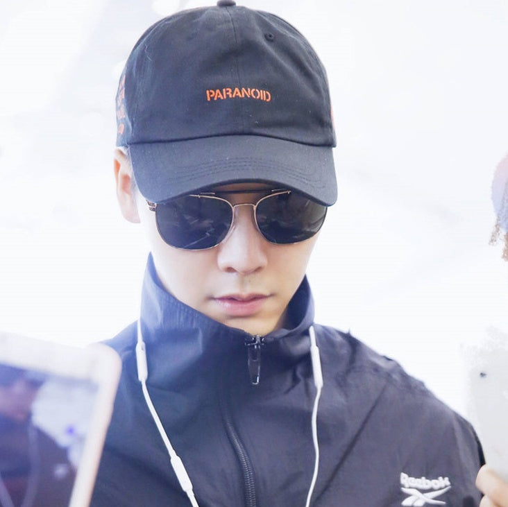 Spring Summer Black Hipster Man Wild Personality Embroidery Baseball  Male