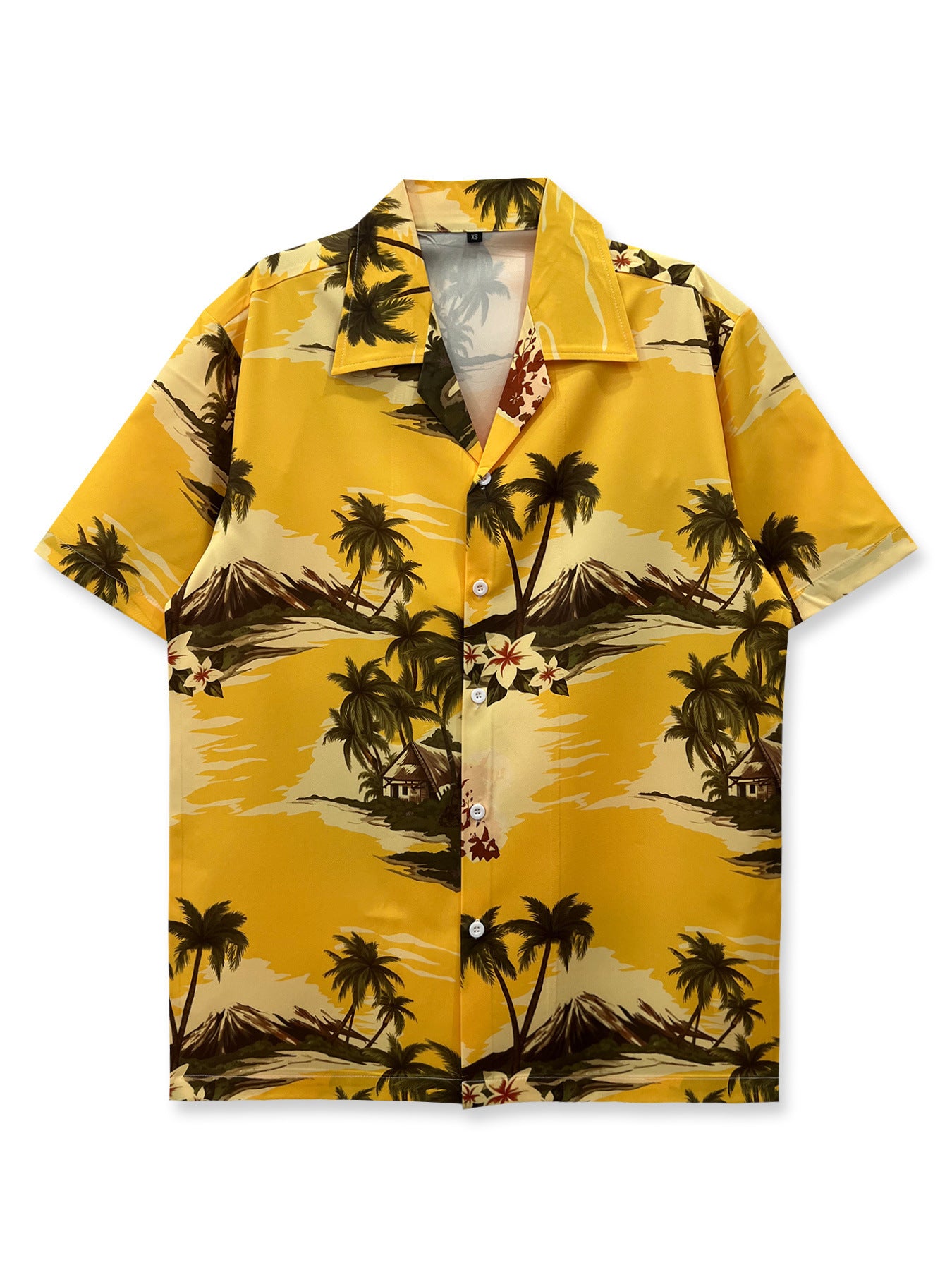 Floral Loose Men's Digital-Print Short-Sleeve Shirt
