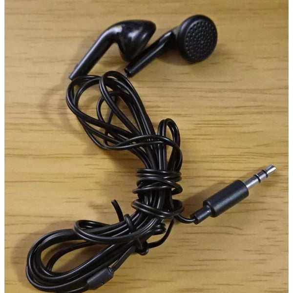 Wired Earbuds Black: 3.5mm Jack In-Ear Headphones, ABS Cushion