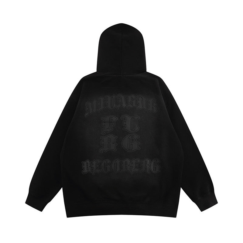 Gothic Letter Printed Hoodie Men