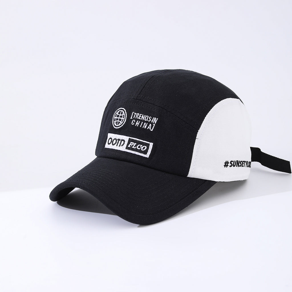 Men's Embroidered Icon Patchwork Letter Adjustable All-purpose Fashionable Baseball Cap Suitable For Outdoor Sun Protection, Hiking, Trekking And Fishing.