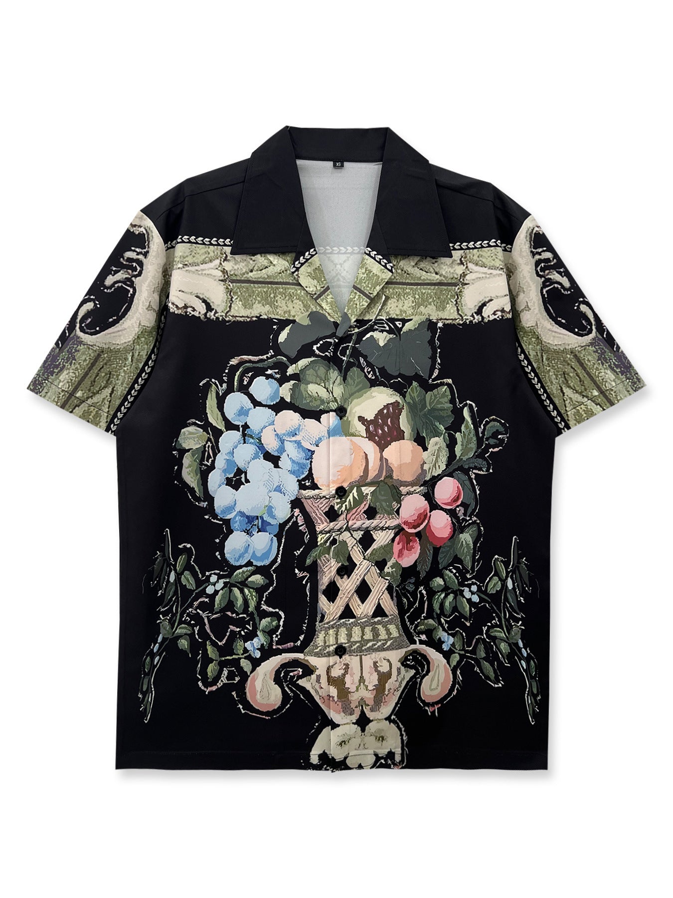 Floral Loose Men's Digital-Print Short-Sleeve Shirt