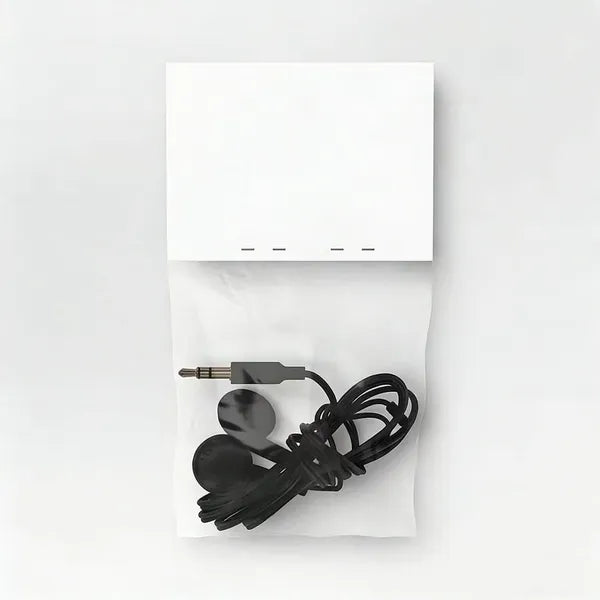Wired Earbuds Black: 3.5mm Jack In-Ear Headphones, ABS Cushion