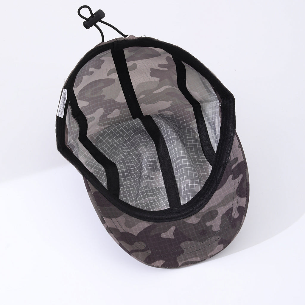Camouflage Light Board Waterproof Side-opening Thin Model Breathable Simple And Fashionable Short-brim Baseball Cap Suitable For Going Out For Travel Or Hiking