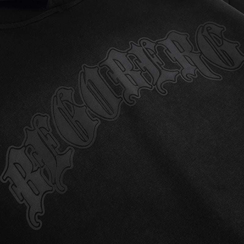 Gothic Letter Printed Hoodie Men