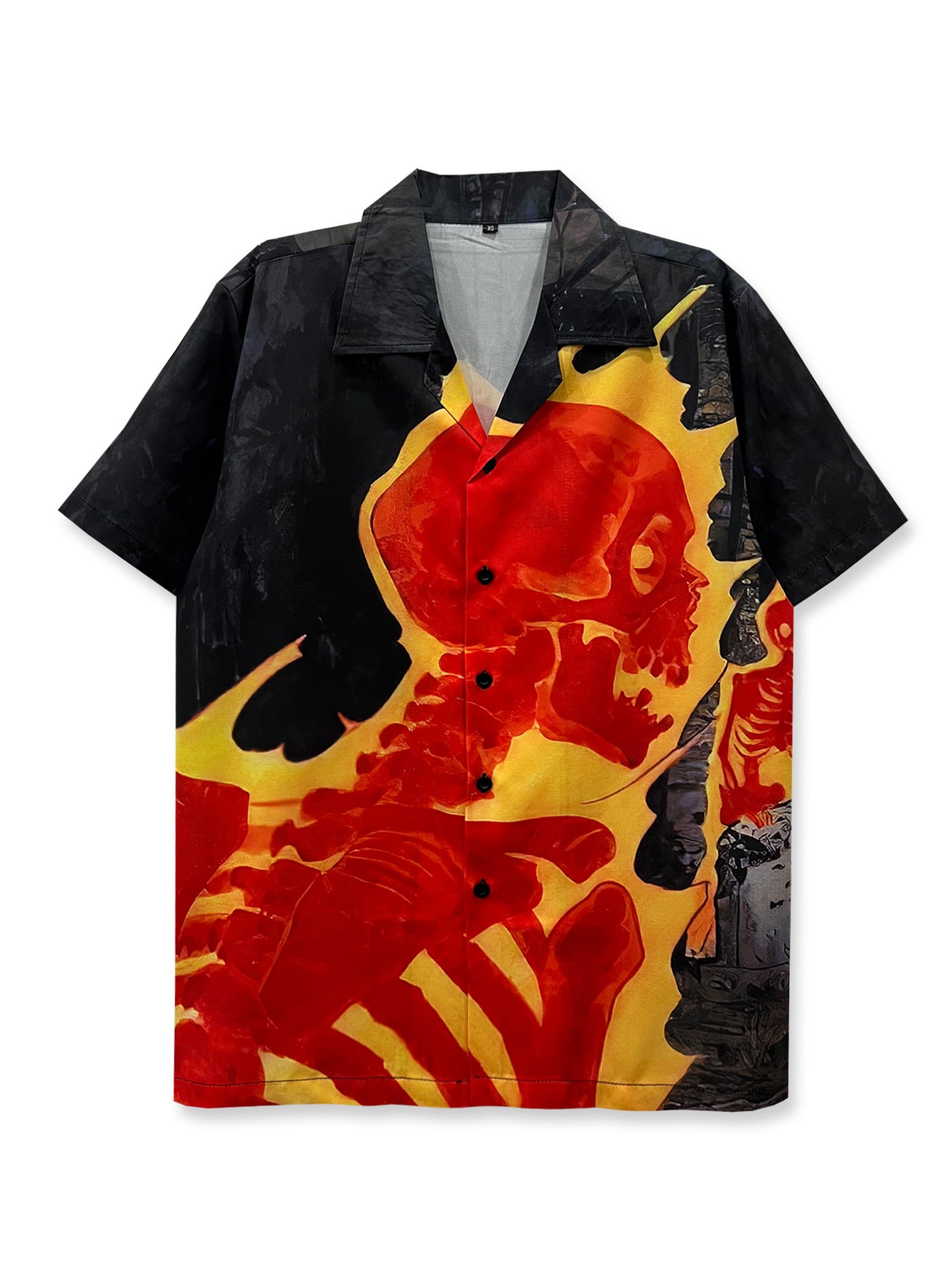 Floral Loose Men's Digital-Print Short-Sleeve Shirt