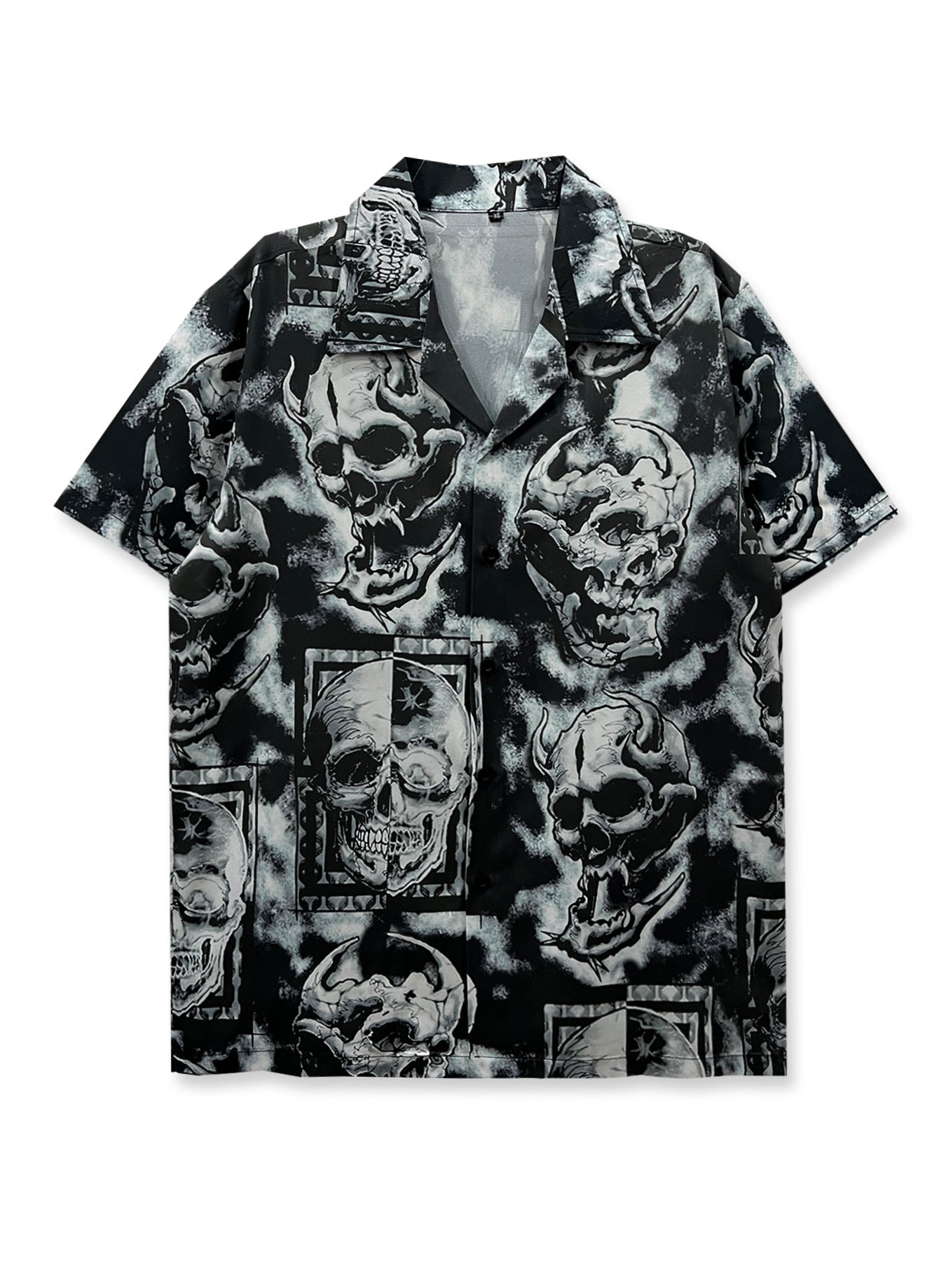 Floral Loose Men's Digital-Print Short-Sleeve Shirt