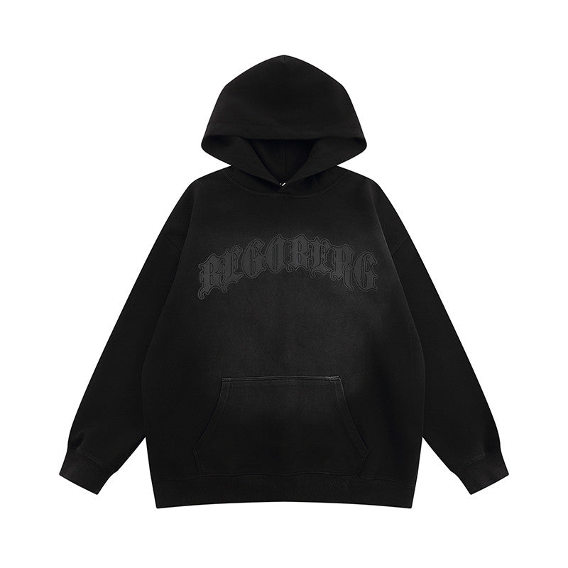 Gothic Letter Printed Hoodie Men